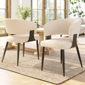 Modern Dining Chairs set of 2,Dining Room Chairs with Metal Legs – Upholstered Fabric Dining Room Chairs with Curved Backrest, Soft Cushion Seat, and Sturdy Metal Frame