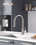 Brushed Stainless Pull-Out Kitchen Mixer Tap - 3 Spray Modes