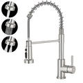 Brushed Nickel Spring Pull-Down Kitchen Mixer Tap