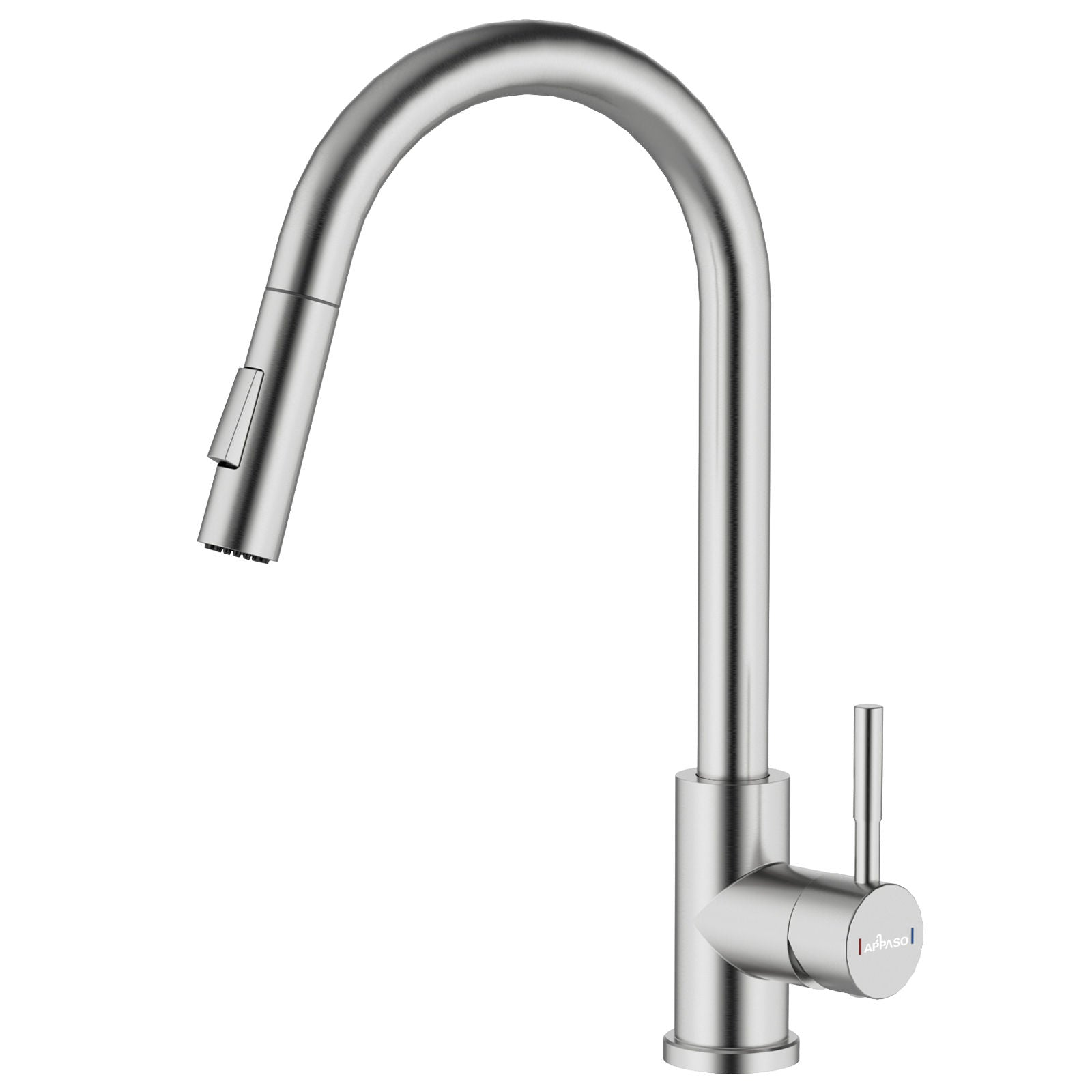Brushed Stainless Pull-Out Kitchen Mixer Tap