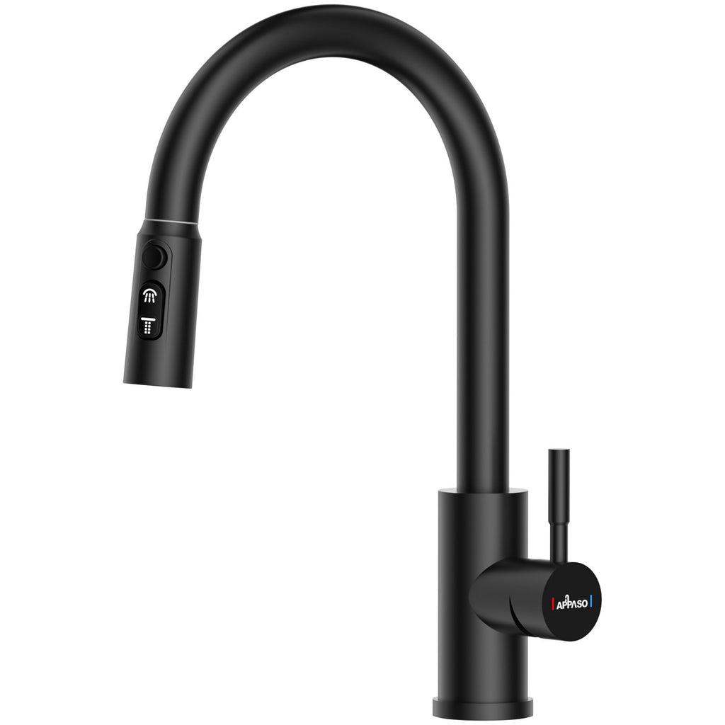 Matte Black Pull-Out Kitchen Mixer Tap - 3 Spray Modes