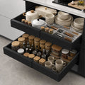 Matte Black Pull-Out Cabinet Organiser Set - 53cm, 2 Pieces