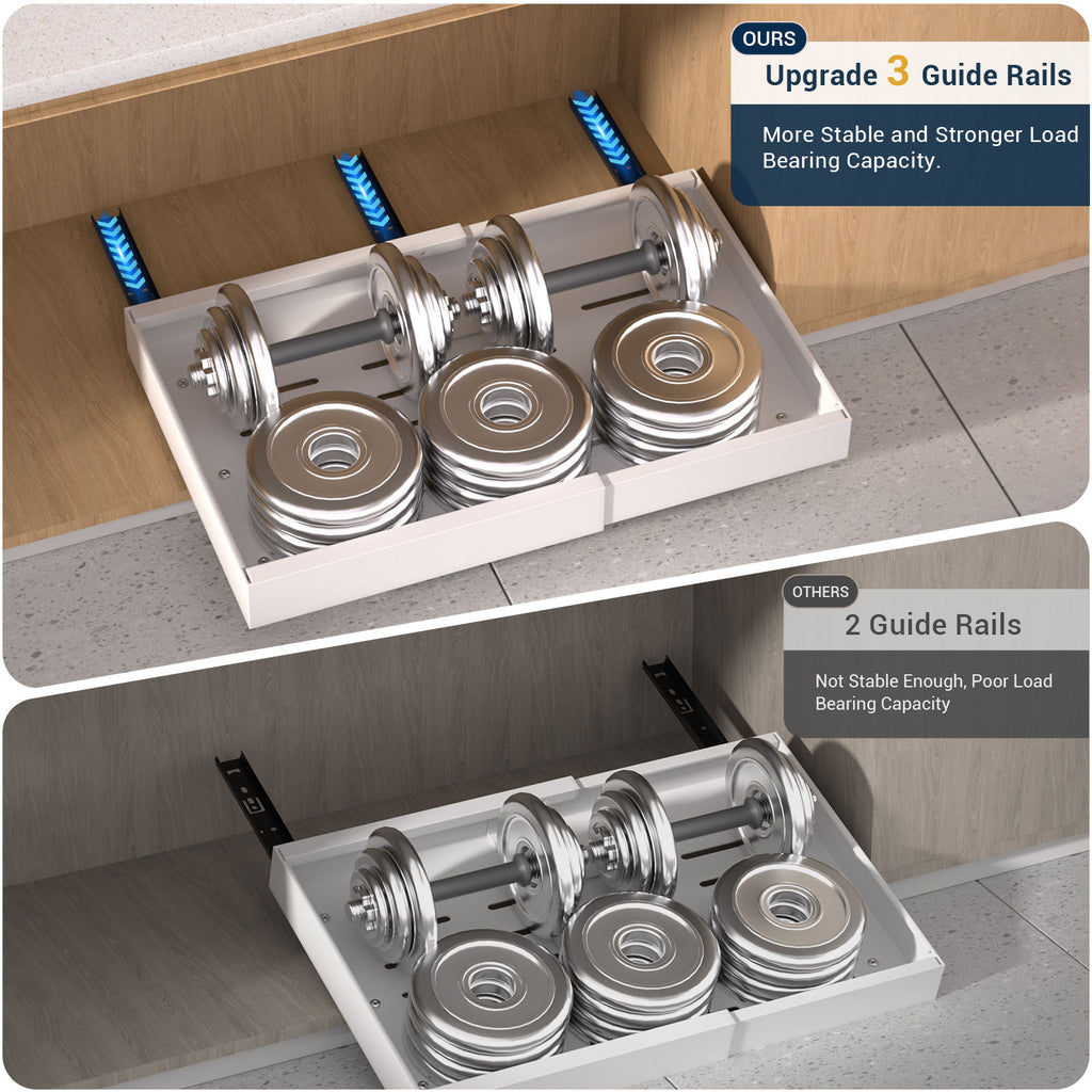 White Pull-Out Cabinet Organiser Set