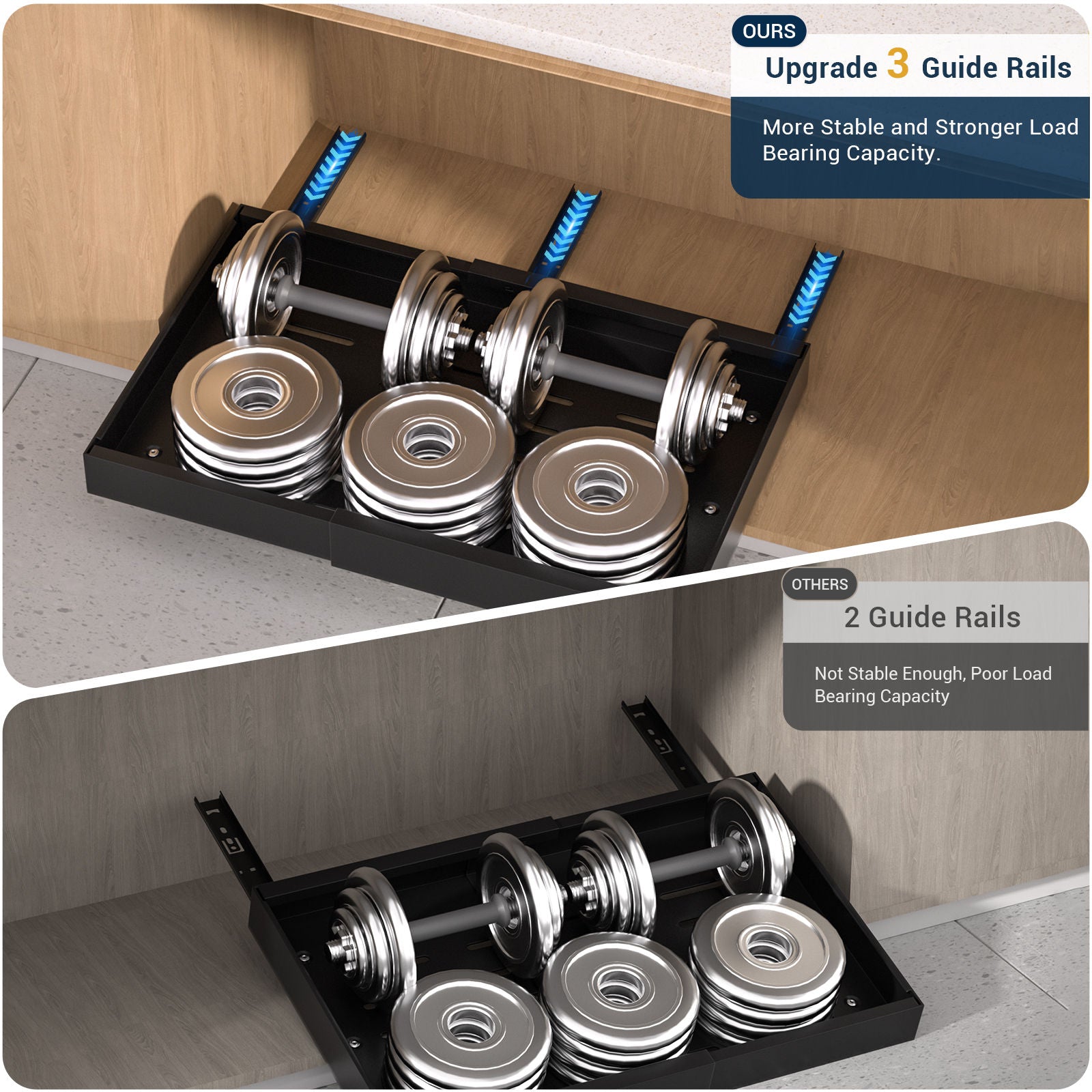Matte Black Pull-Out Cabinet Organiser Set