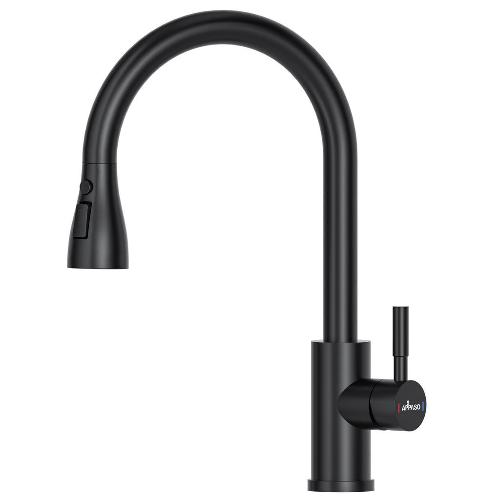 Matte Black Pull-Out Kitchen Mixer Tap - 3 Spray Modes