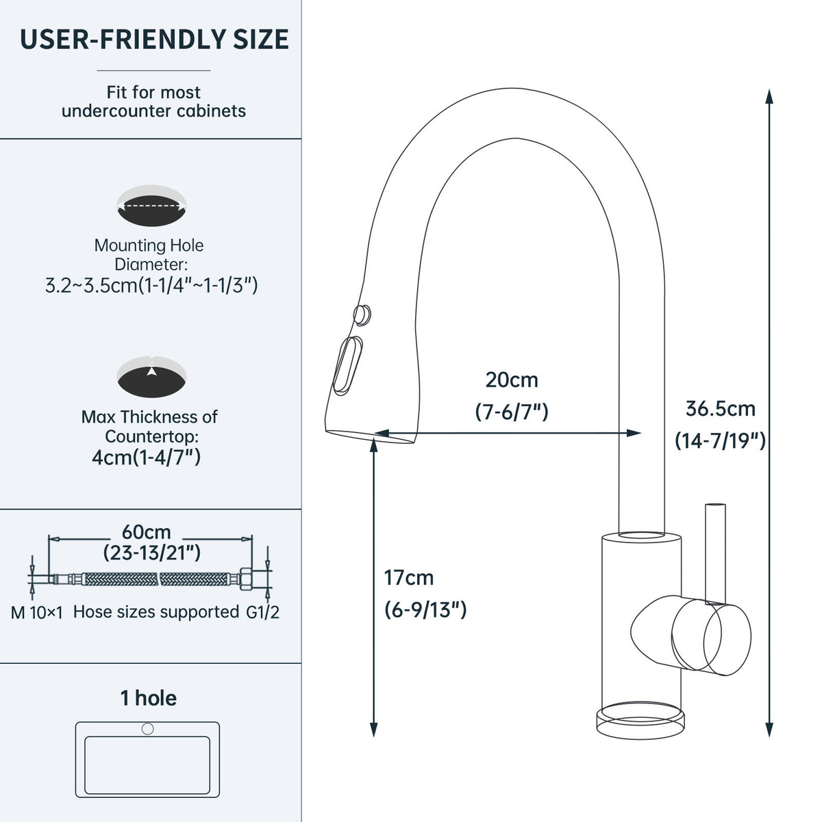 Polished Chrome Pull-Out Kitchen Mixer Tap - 3 Spray Modes