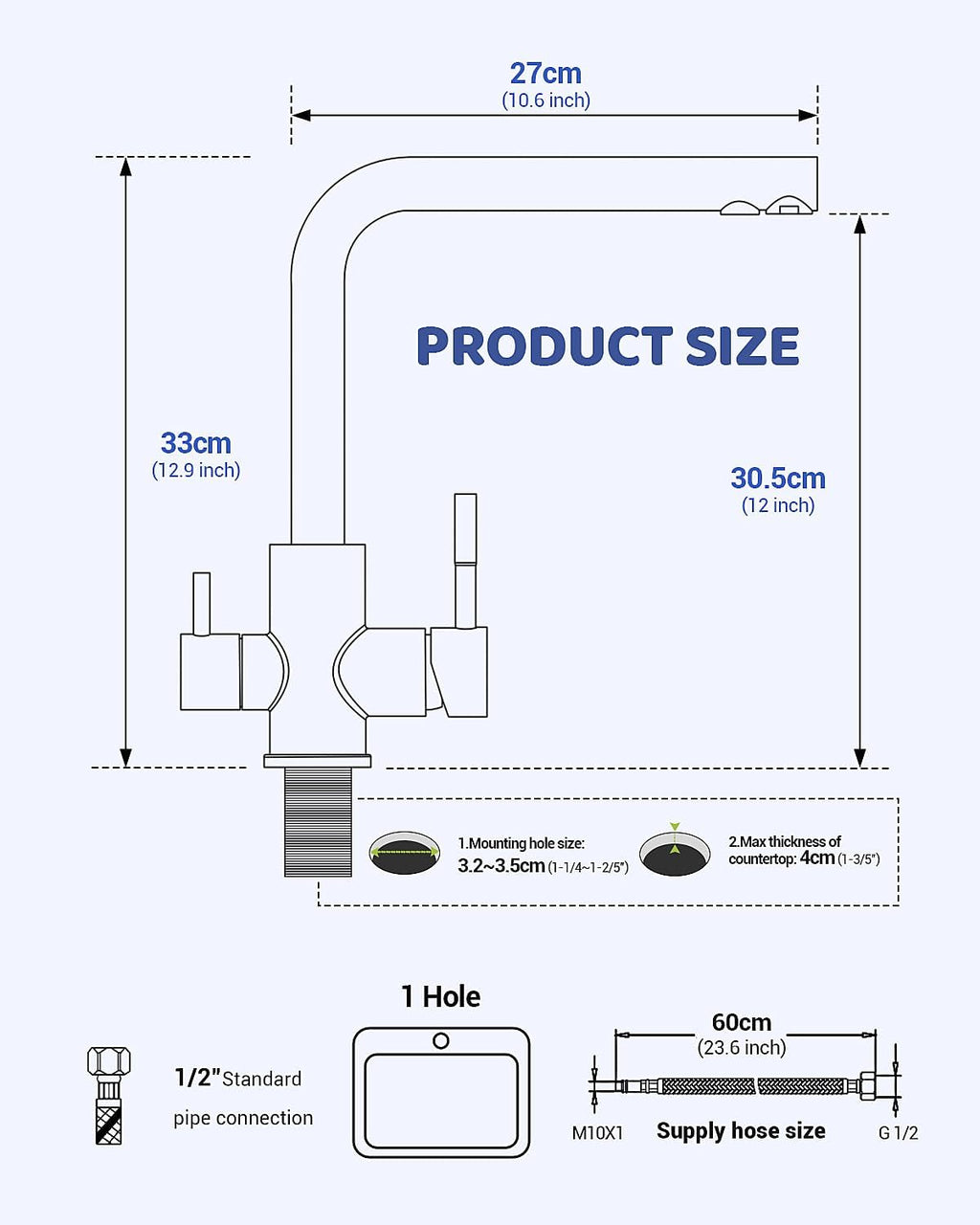 Brushed Stainless Kitchen Mixer Tap