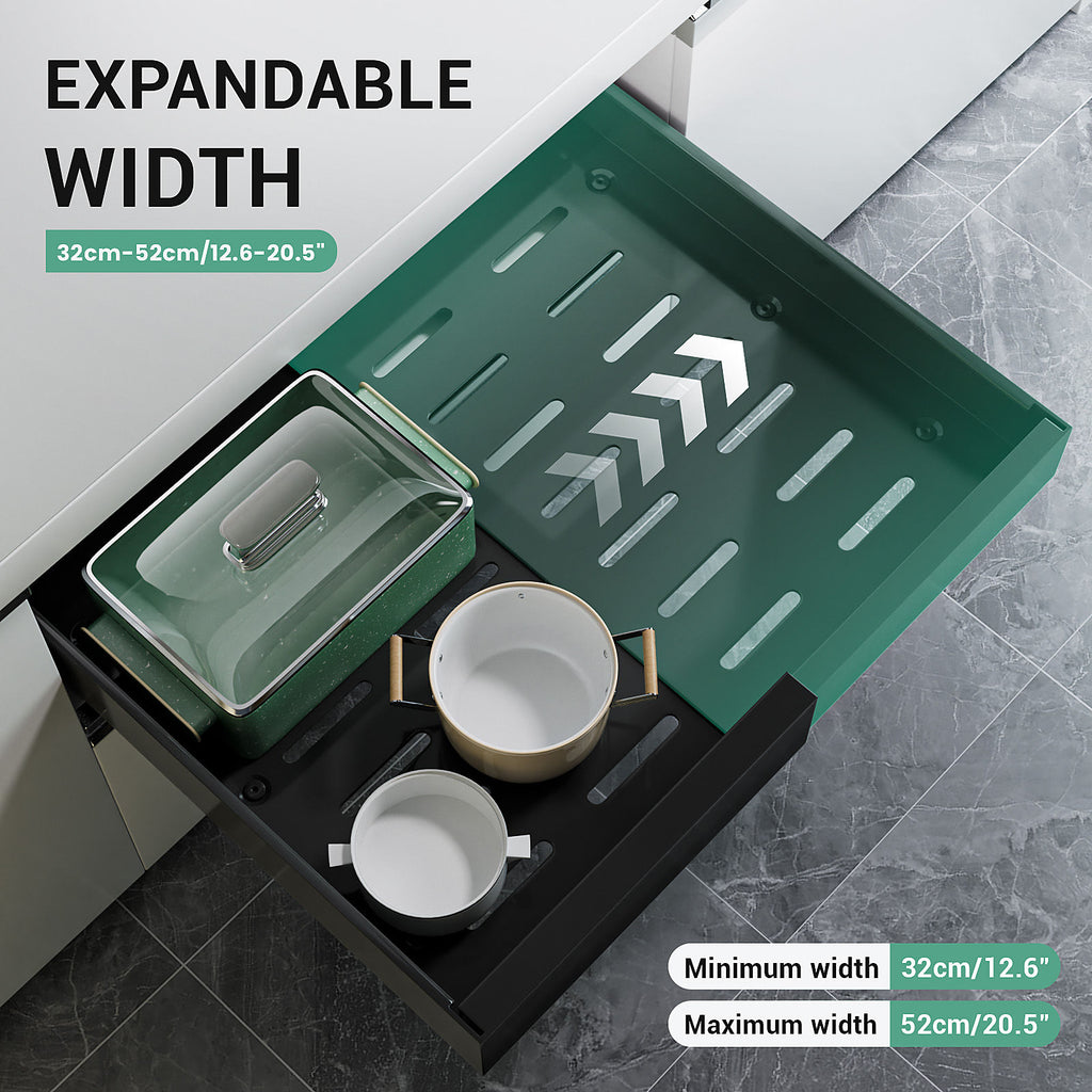 Matte Black Pull-Out Cabinet Organiser Set - 42cm, 2 Pieces
