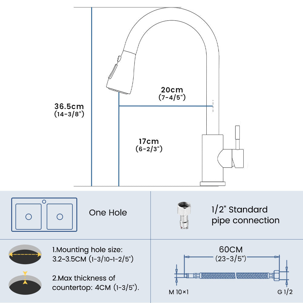 Matte Black Pull-Out Kitchen Mixer Tap - 3 Spray Modes