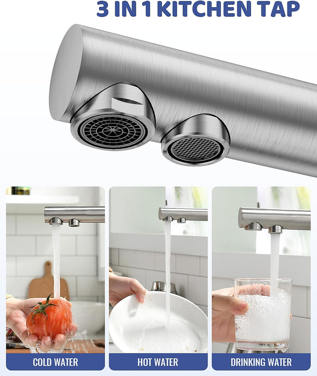 Brushed Stainless Kitchen Mixer Tap