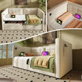 Daybed Upholstered Bed 90 x 190 cm, 3FT Single Sofa Bed with USB &Type-C Charging Station,  Hydraulic Storage Bed for Living Room and Bedroom, Velvet, Beige (No Mattress)
