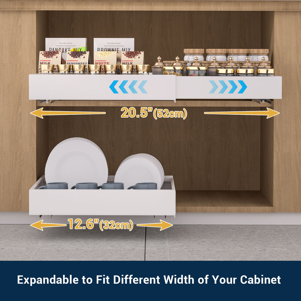 White Pull-Out Cabinet Organiser Set
