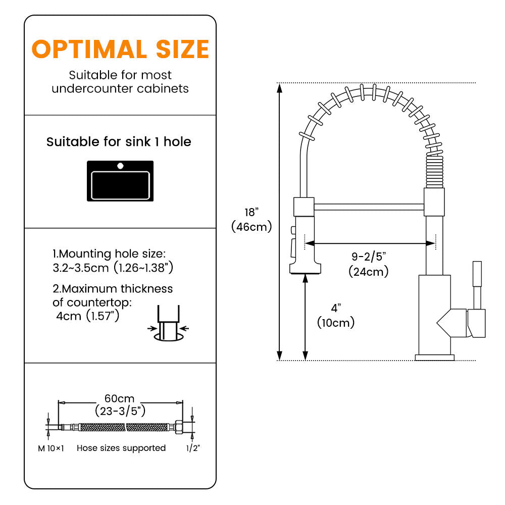 Matte Black Pull-Down Kitchen Mixer Tap - 2 Spray Modes