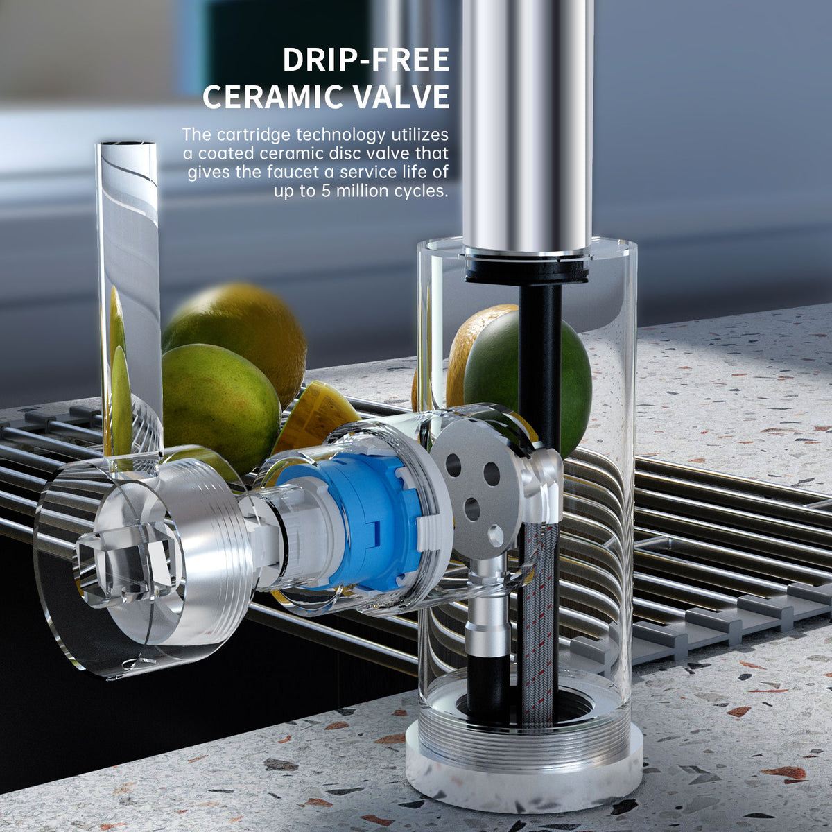 Polished Chrome Pull-Out Kitchen Mixer Tap - 3 Spray Modes