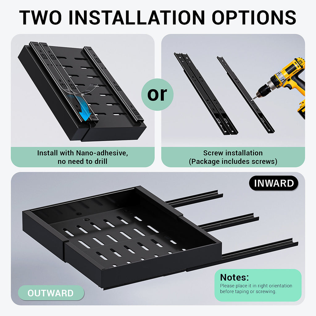 Matte Black Pull-Out Cabinet Organiser Set - 42cm, 2 Pieces