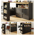 360° Swivelling Bar Table (Main Body 105 x 39 x 102 cm), with 4 Drawers and Open Shelves, Suitable for Dining Room/Study/Living room etc.