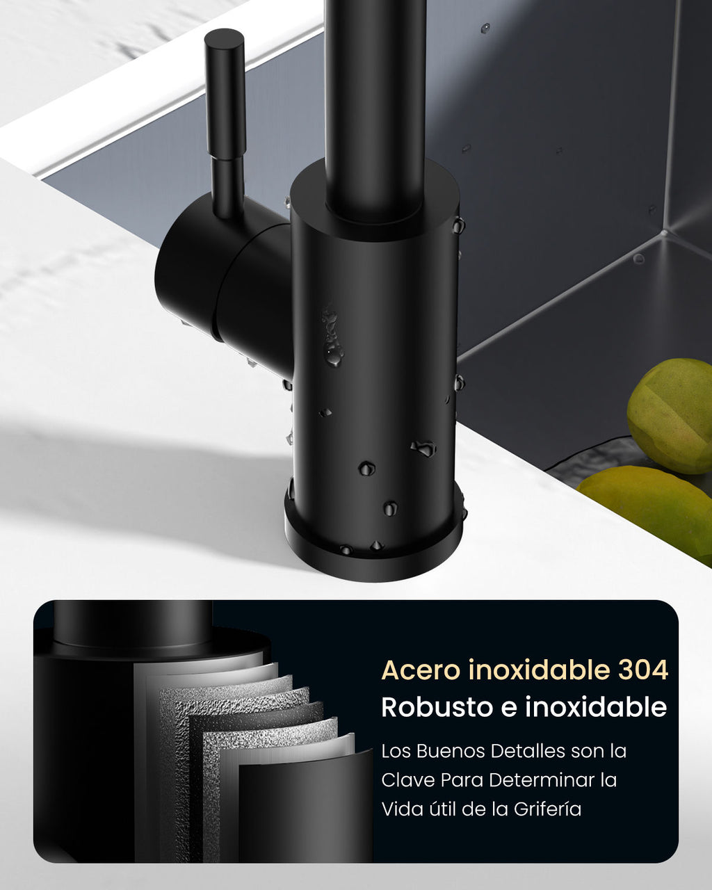 Matte Black Pull-Out Kitchen Mixer Tap - 3 Spray Modes