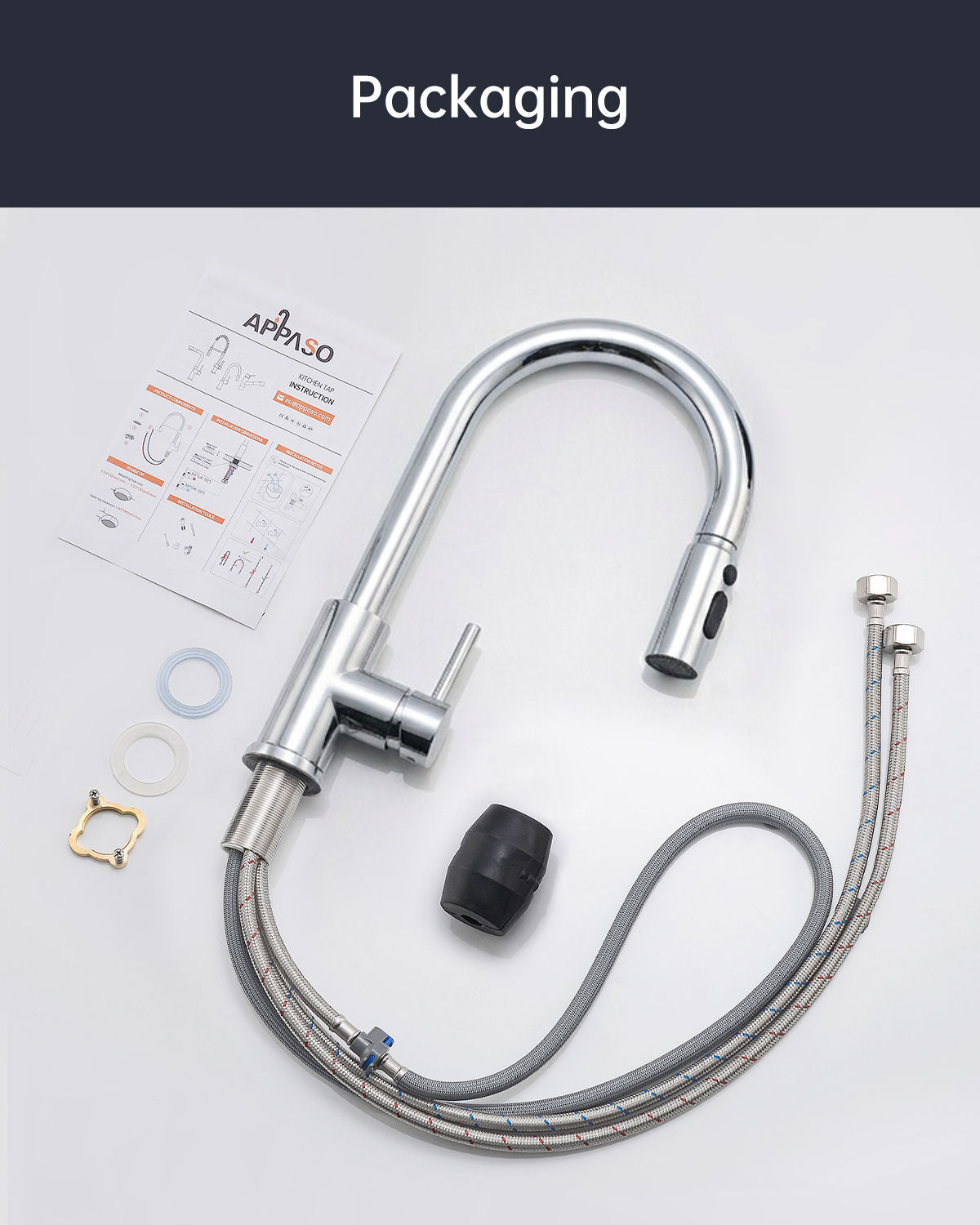 Polished Chrome Pull-Out Kitchen Mixer Tap - 3 Spray Modes