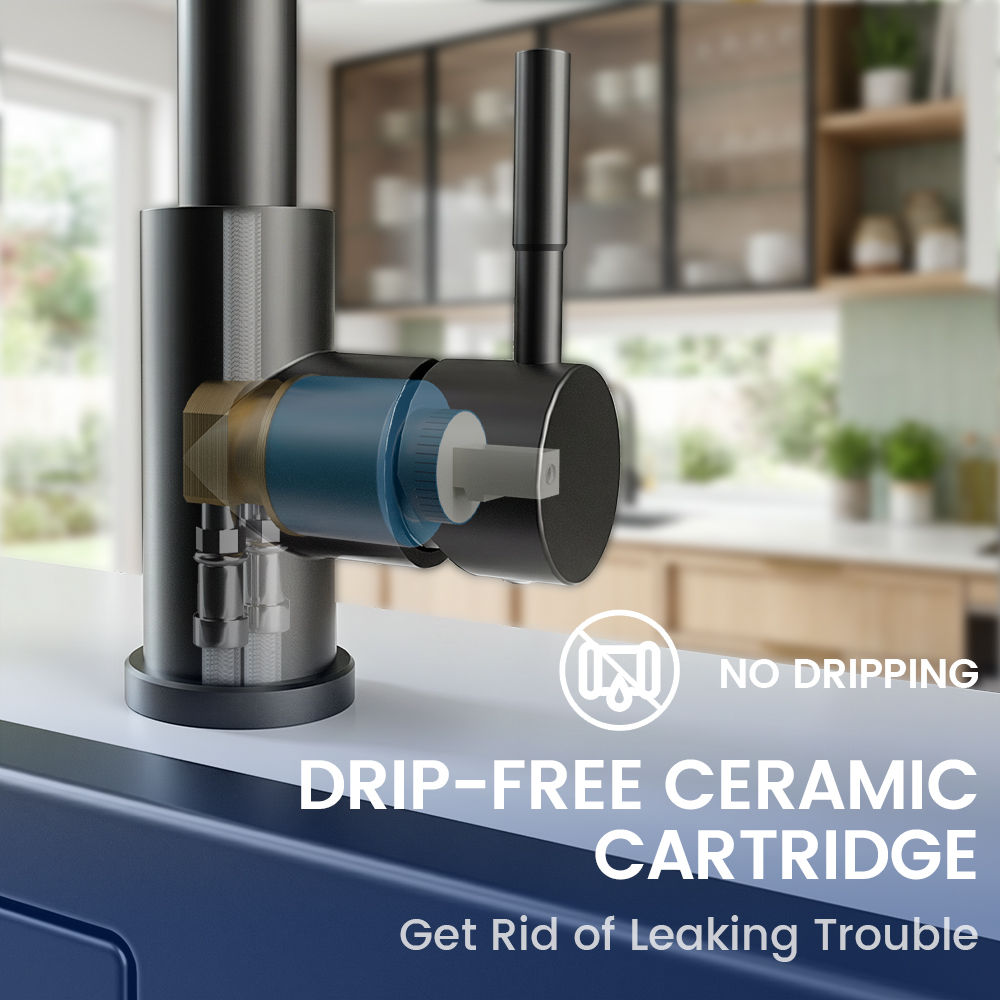 Matte Black Pull-Out Kitchen Mixer Tap - 3 Spray Modes