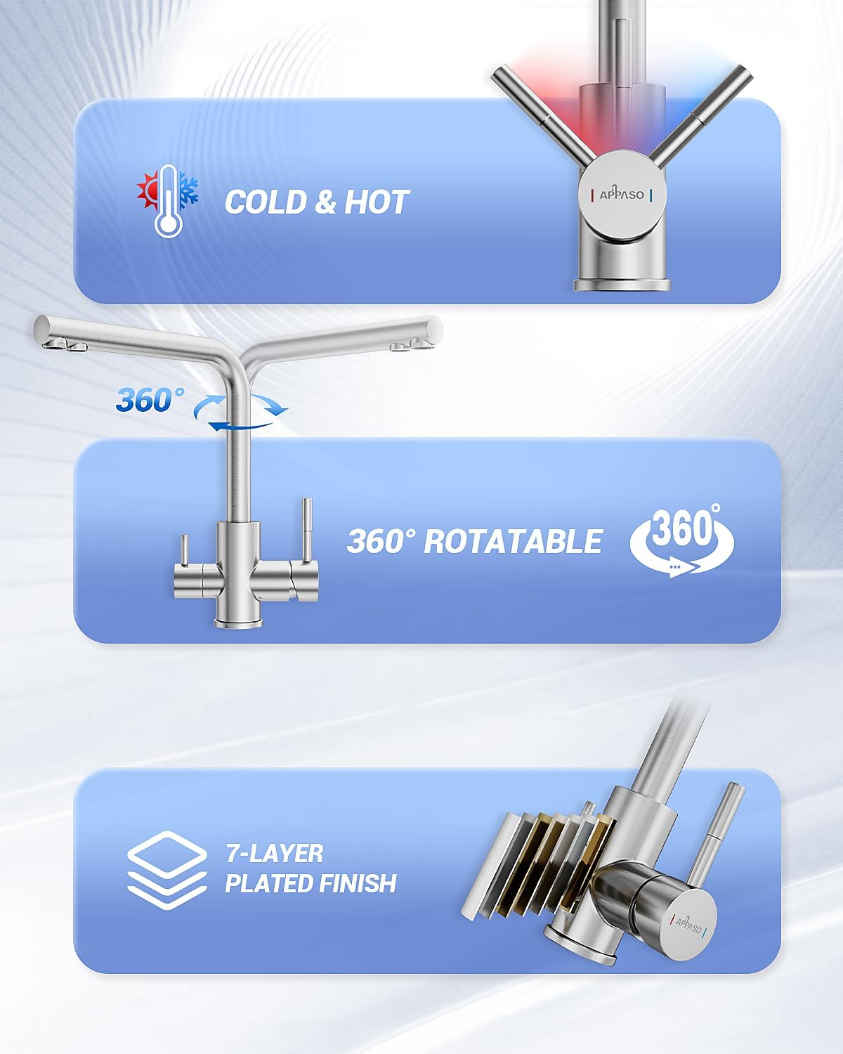 Brushed Stainless Kitchen Mixer Tap