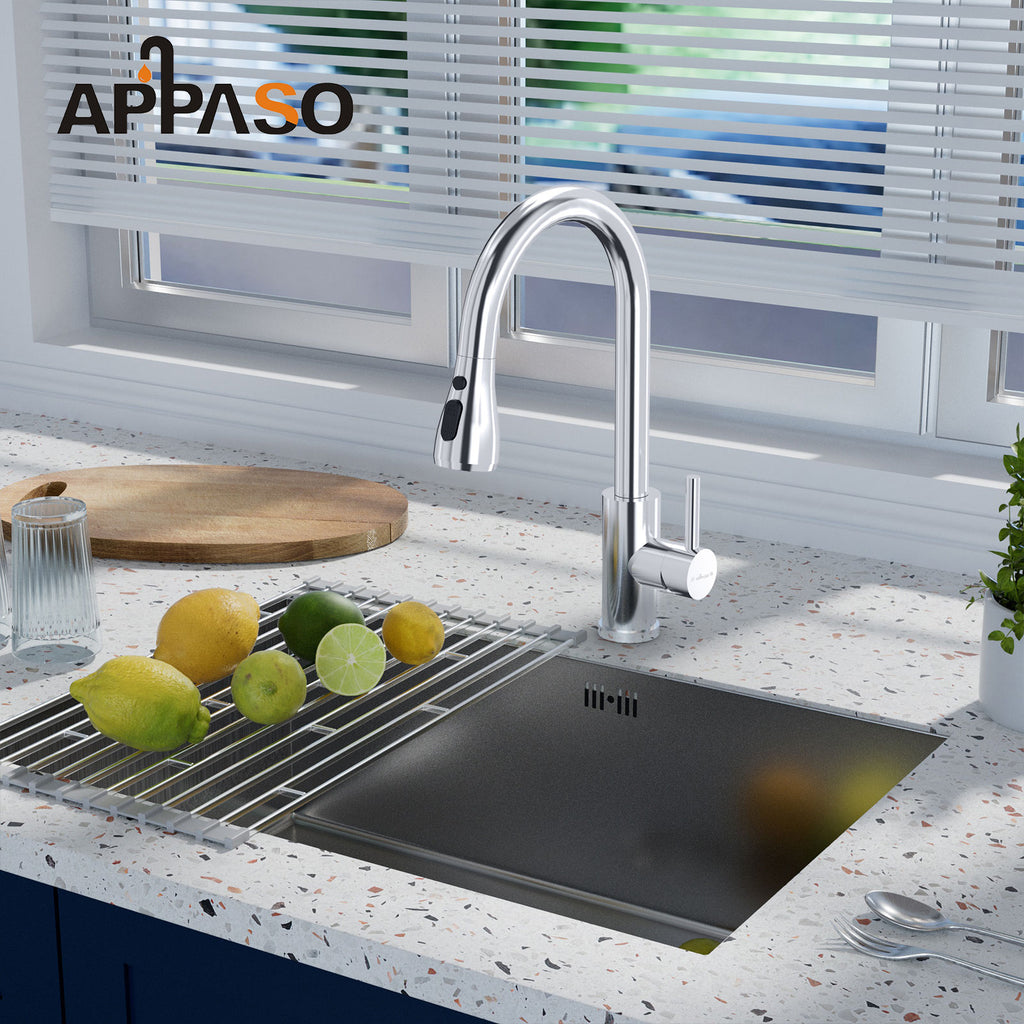 Polished Chrome Pull-Out Kitchen Mixer Tap - 3 Spray Modes