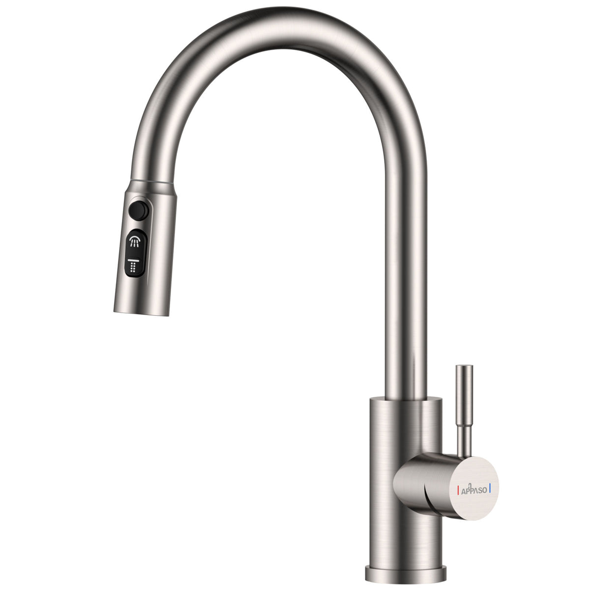 Brushed Stainless Pull-Out Kitchen Mixer Tap - 3 Spray Modes