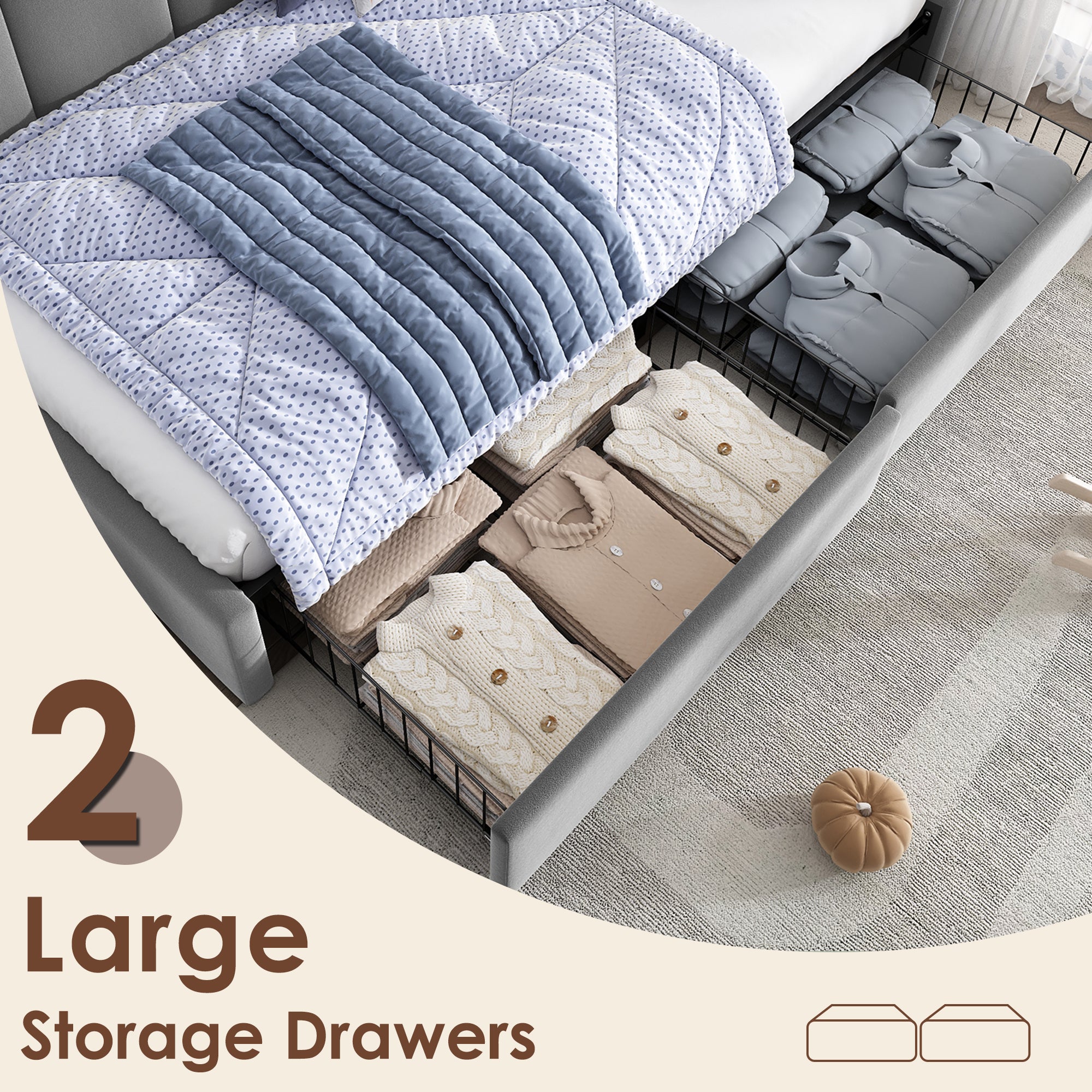 Upholstered Bed for Kids Daybed with Drawer Storage, 3FT Single Sofa Bed 90 x 190 cm, Sofa Bed for Adults and Children, Kids Bed Frame with Slatted Frame, Velvet, Grey (No Mattress)