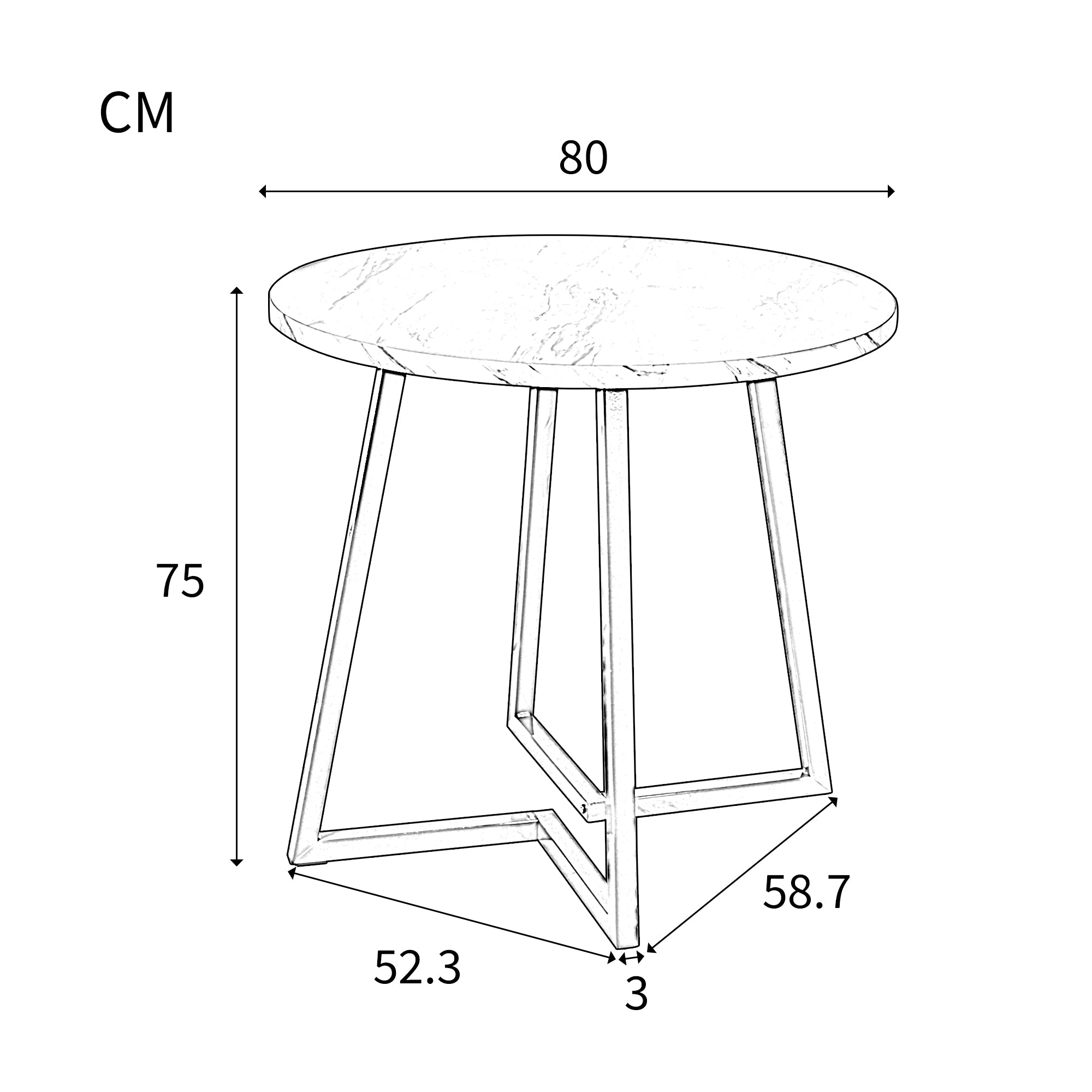 Dining Table Set (5 Pieces), Dining Table Set with 4 Chairs, Modern Kitchen Table Set, 80 cm Diameter Round Kitchen Table with Gold Metal Legs, White MDF Table Top, Dark Grey Velvet Dining Chairs