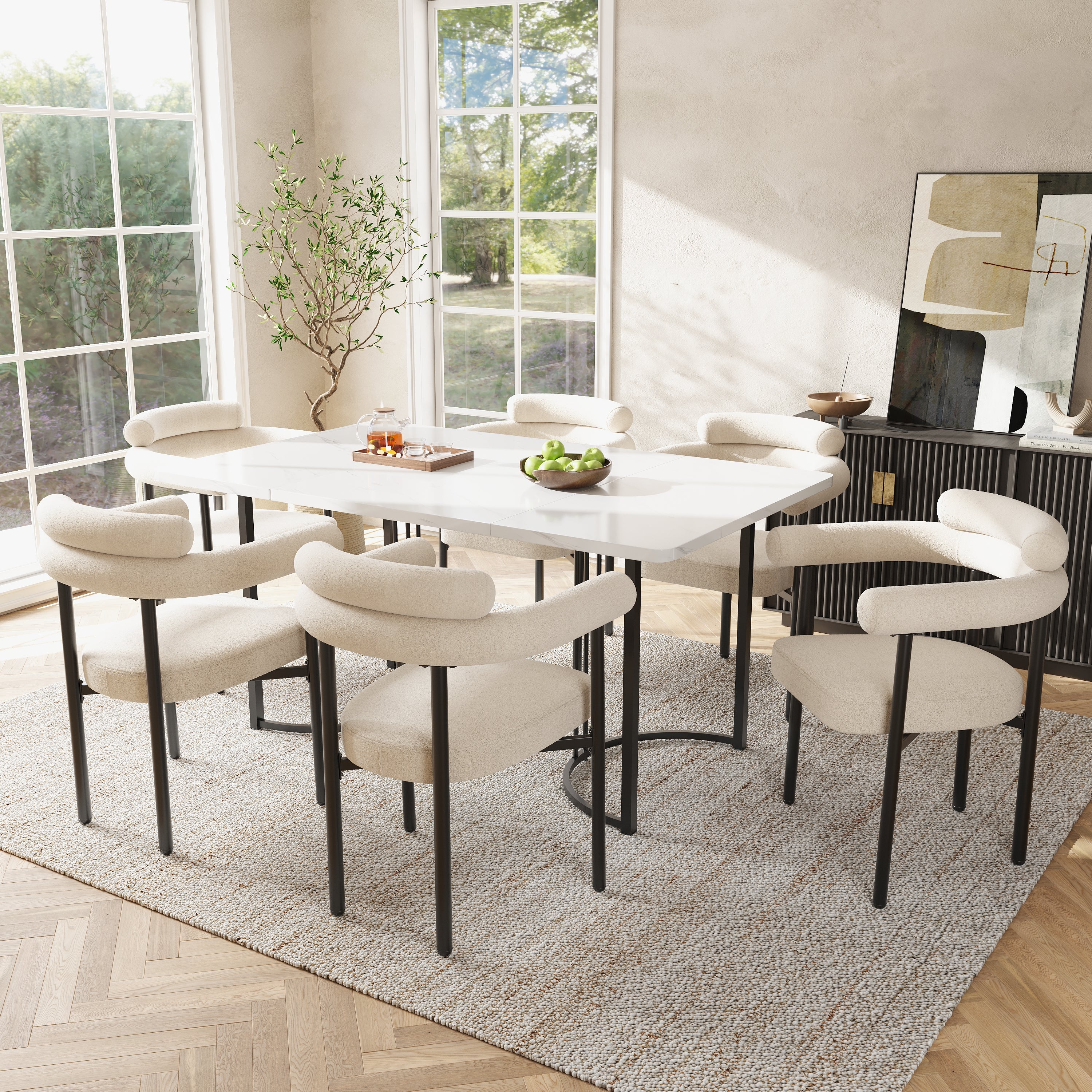 Modern Dining Chairs set of 4, Upholstered Velvet Armchairs,Comfortable Armrest Dining Chairs for Kitchen, Dining Room, Living Room, Multiple Colour Options