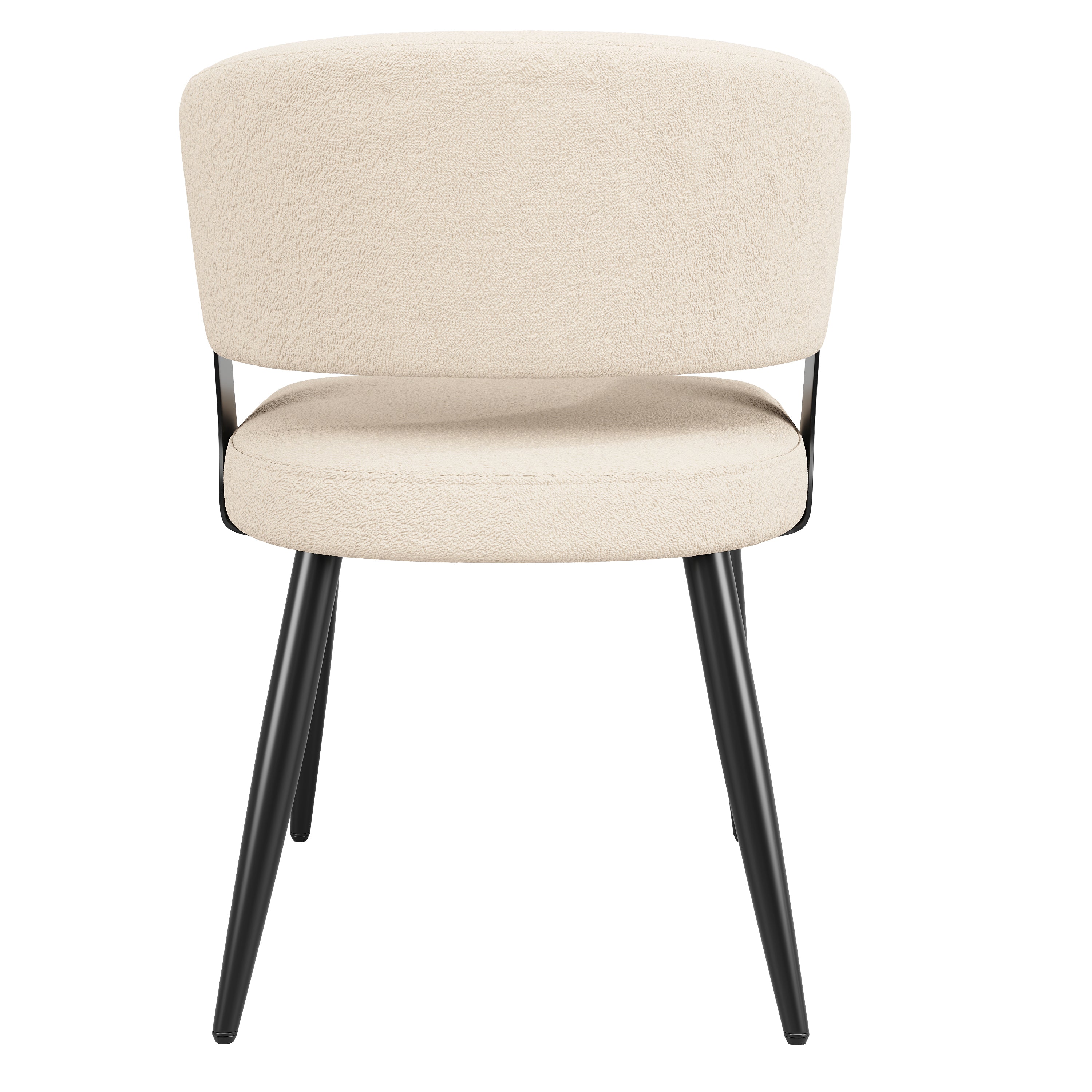 Modern Dining Chairs set of 6,Dining Room Chairs with Metal Legs – Upholstered Fabric Dining Room Chairs with Curved Backrest, Soft Cushion Seat, and Sturdy Metal Frame