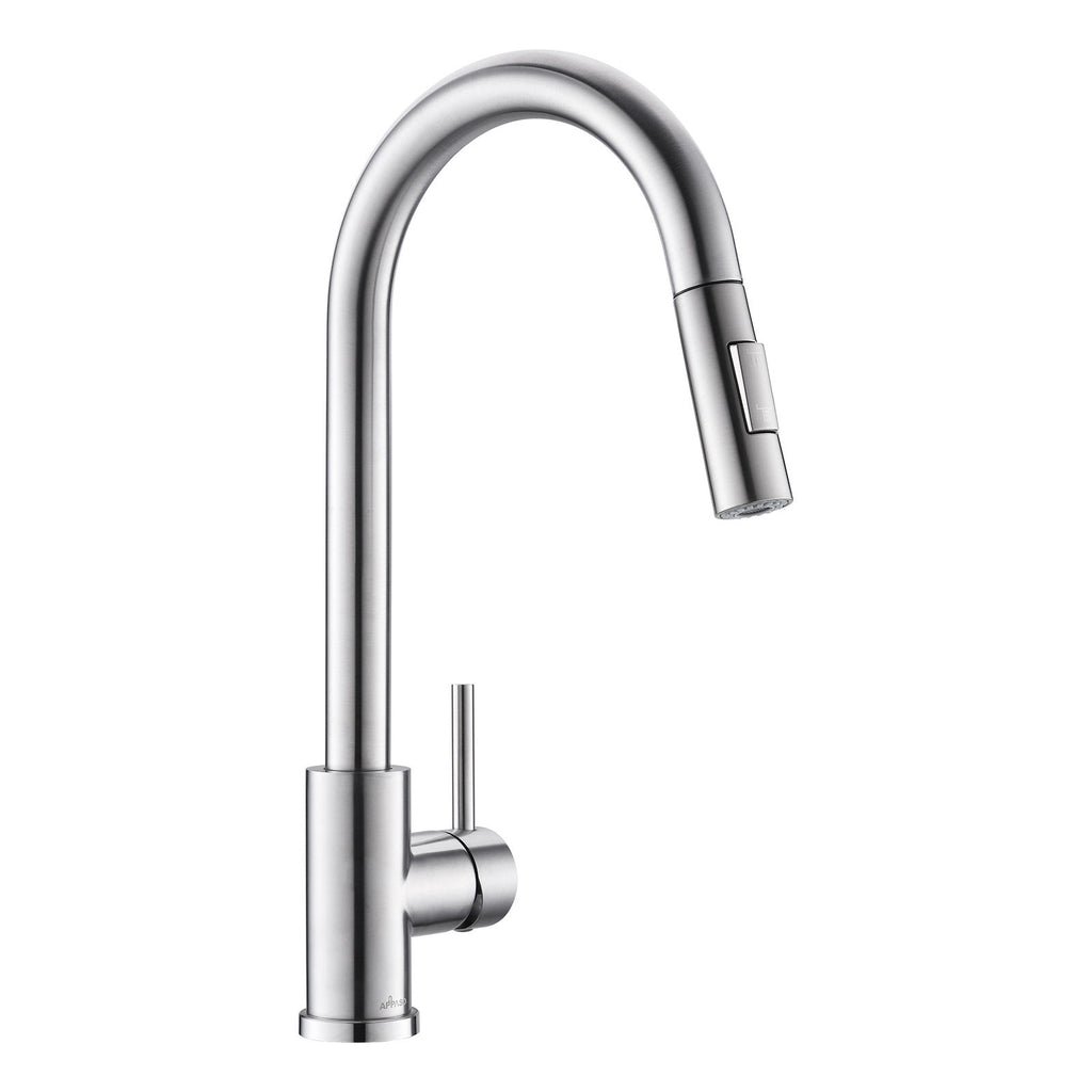 Brushed Stainless Pull-Out Kitchen Mixer Tap