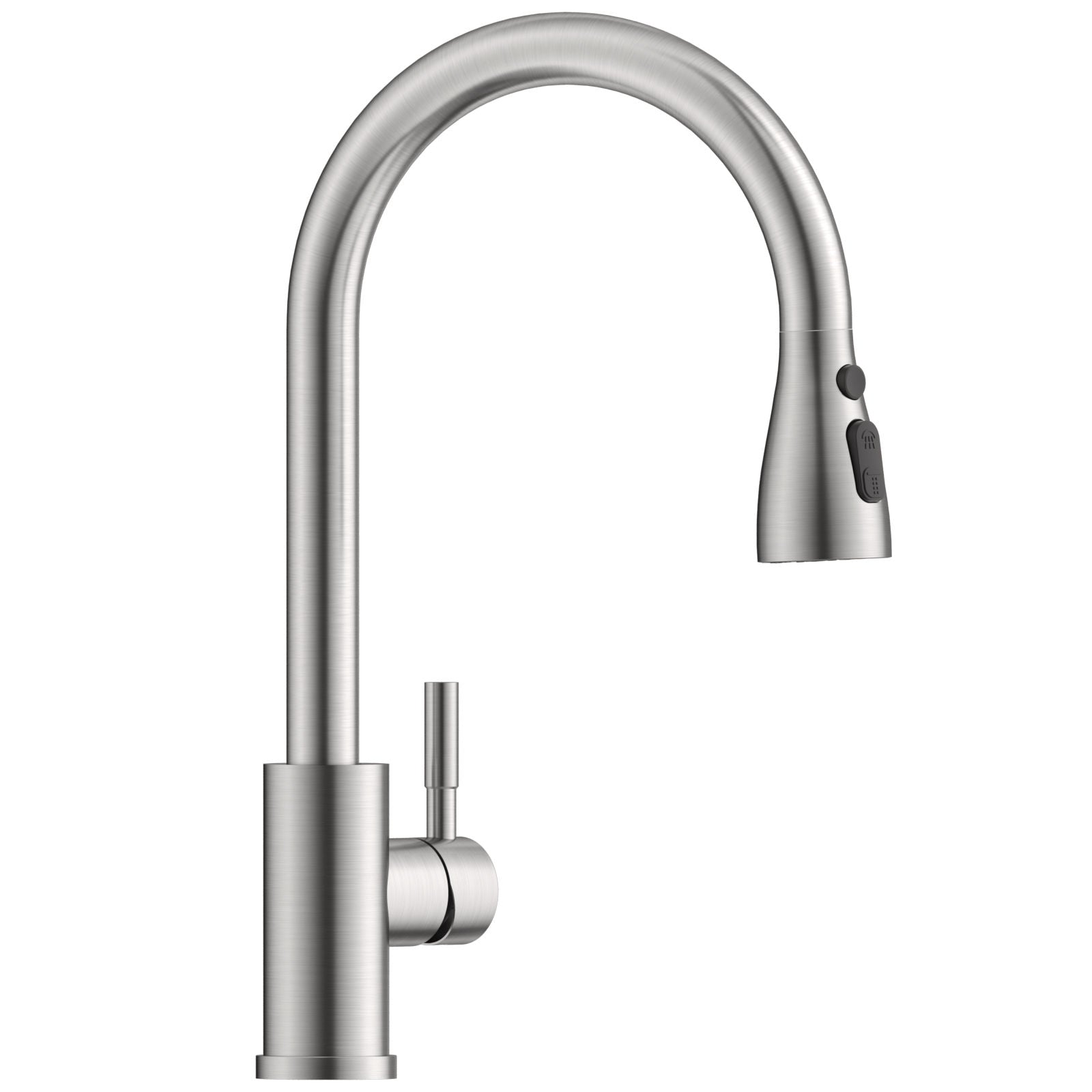 Brushed Stainless Pull-Out Kitchen Mixer Tap