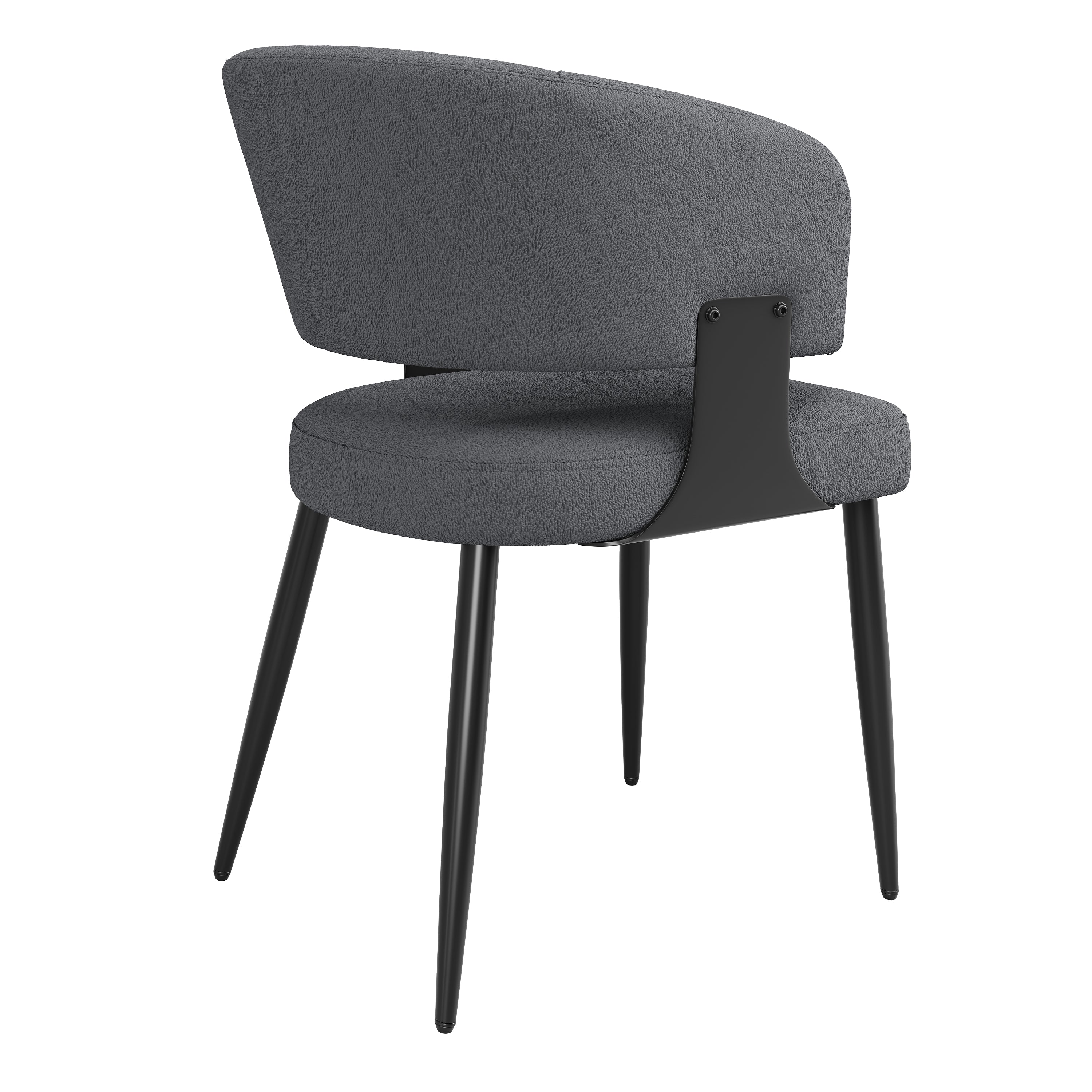 Modern Dining Chairs set of 6,Dining Room Chairs with Metal Legs – Upholstered Fabric Dining Room Chairs with Curved Backrest, Soft Cushion Seat, and Sturdy Metal Frame