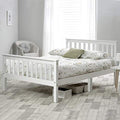 Double Bed Wooden Frame 4ft6 Double Wooden Bed in White For Adults, Kids, Teenagers(4FT6)