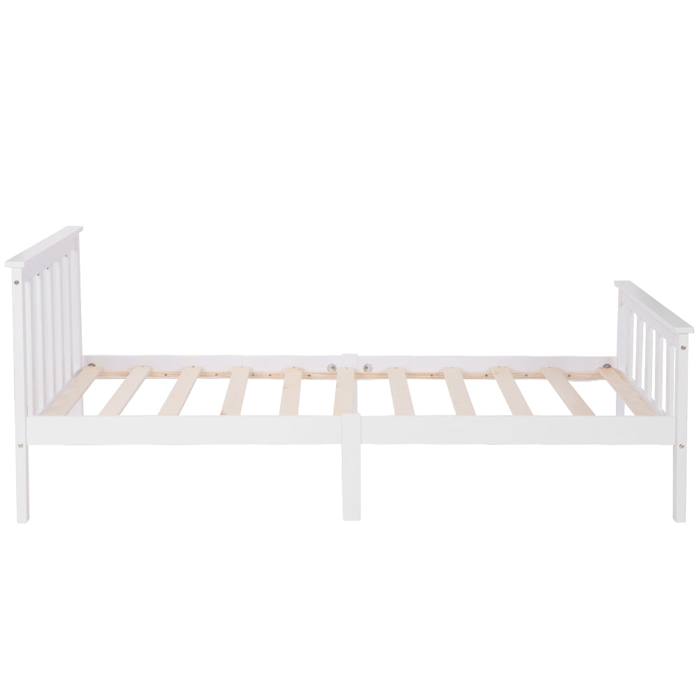 Single Bed White 3ft Solid Pine Wooden Bed Frame for Adults, Kids 190 x 90 cm (3FT)