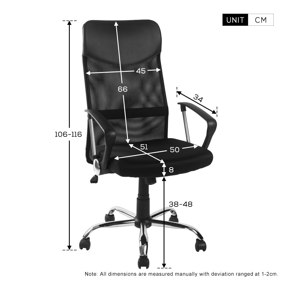 Mesh High Back Executive Multicolour Adjustable Swivel Office Chair, Recline, Mesh Seat(Black 1)