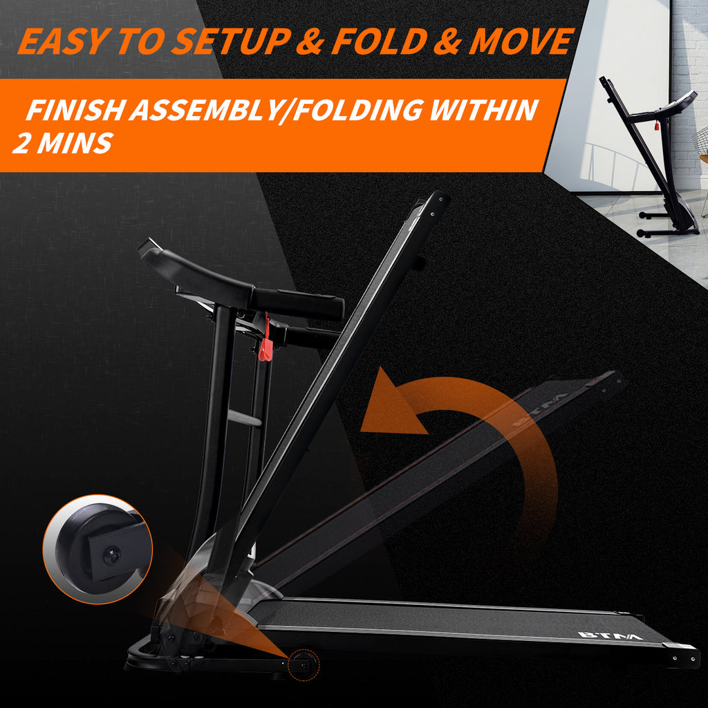 Electric Treadmill Folding Motorized Runing Jogging Walking Machine for Home use│USB & Speakers │12 Pre-Programs │98% Assembled