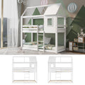 [NEW] Bunk Bed, Children Cabin Bed, Single Bed for Kids, Twin Sleeper, Solid Pine Wood,3FT -White