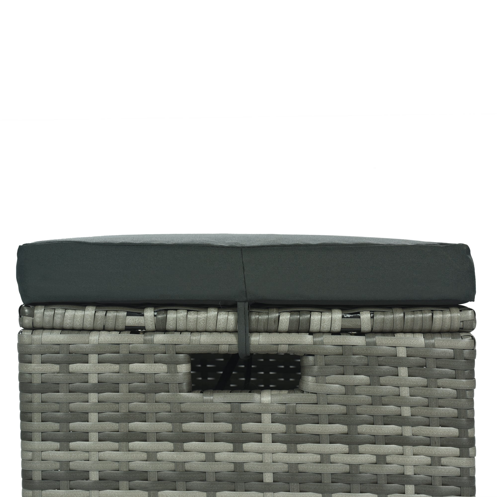 Patio Furniture Set, 8 Piece Patio Dining Sofa Set, All Weather Wicker Rattan Sofa with Dining Table & Chair & 4 Ottoman, Grey wicker + Grey cushions