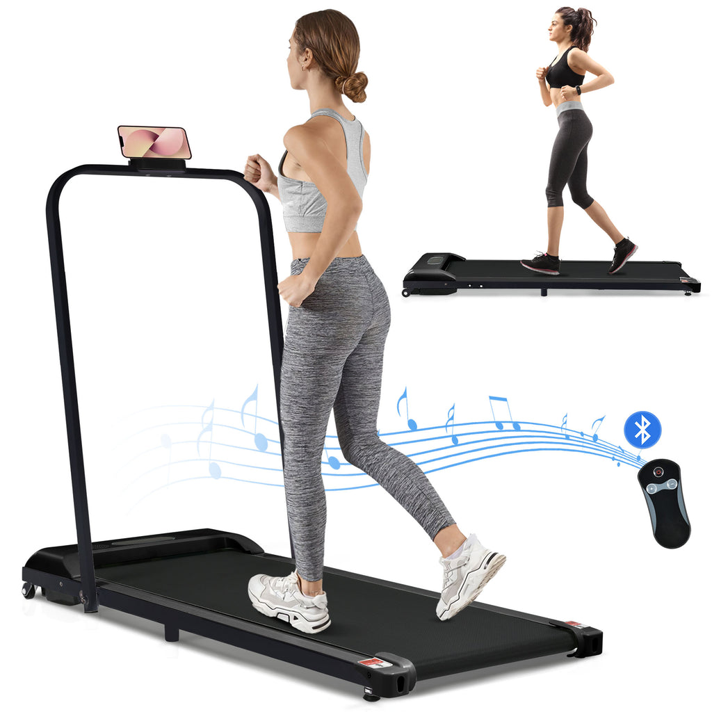 [New] Folding Treadmill for Home Office Use,Under Desk Treadmill,1-6KM/H, Portable Walking Running Machine with Bluetooth Speaker, Remote Control, LCD Display, Phone Holder.