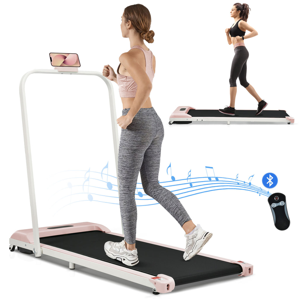 [New] Folding Treadmill for Home Office Use,Under Desk Treadmill,1-6KM/H, Portable Walking Running Machine with Bluetooth Speaker, Remote Control, LCD Display, Phone Holder.
