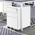 3 Drawers 5 Wheels Mobile File Cabinet Filing Pedestal Lockable Storage for A4 Metal Solid Pedestal with Keys