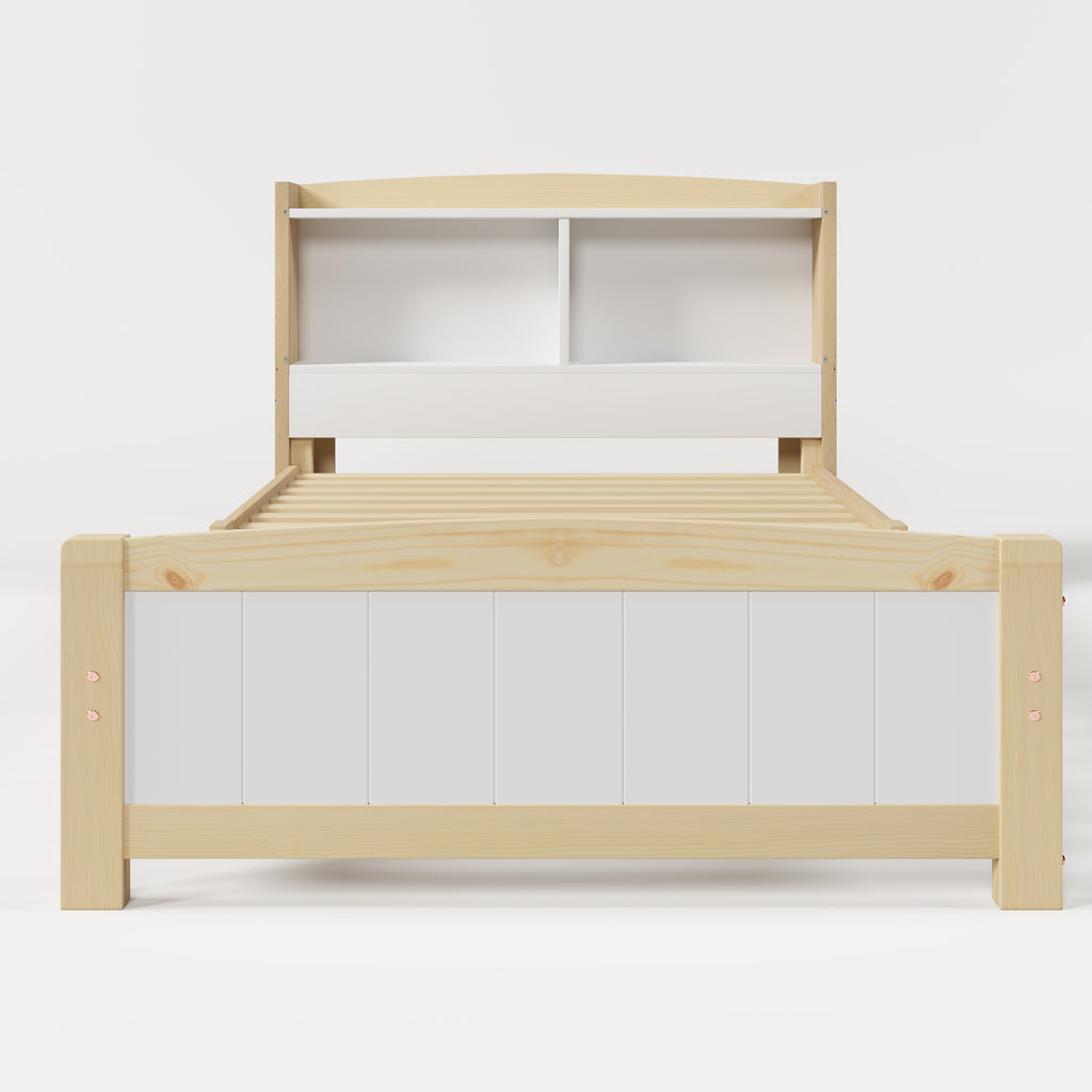 Solid Wooden Bed Frames, Single Storage Headboard Bed, 3FT Single (90 x 190 cm) Frame Only