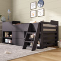 Cabin Bed Mid Sleeper Bed Frame Storage Kids Wooden bed with Drawers Shelf Storage Low Sleeper Bed  3ft Single Children's Wooden Bed - 3ft Single (90 x 190 cm) Frame Only