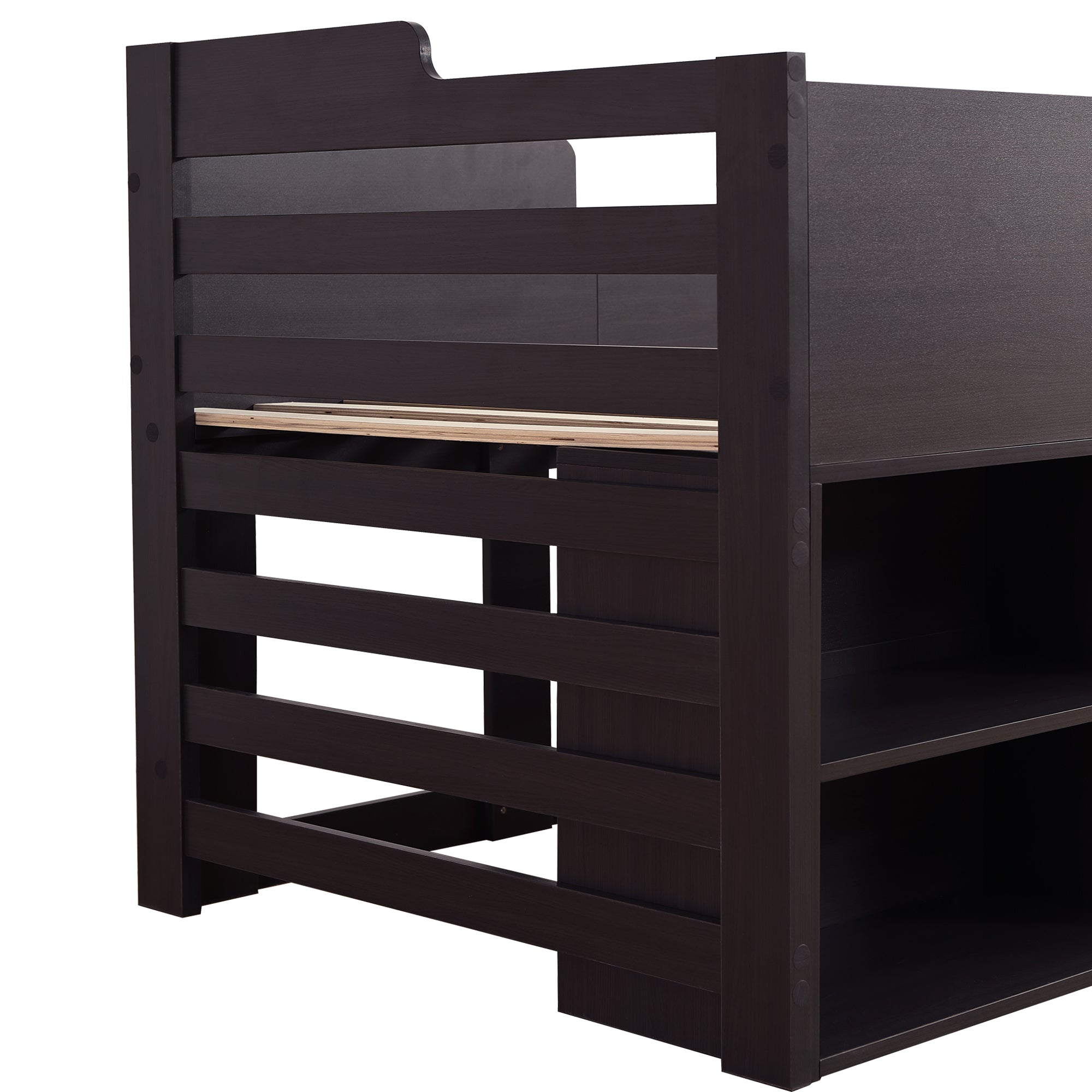 Cabin Bed Mid Sleeper Bed Frame Storage Kids Wooden bed with Drawers Shelf Storage Low Sleeper Bed  3ft Single Children's Wooden Bed - 3ft Single (90 x 190 cm) Frame Only