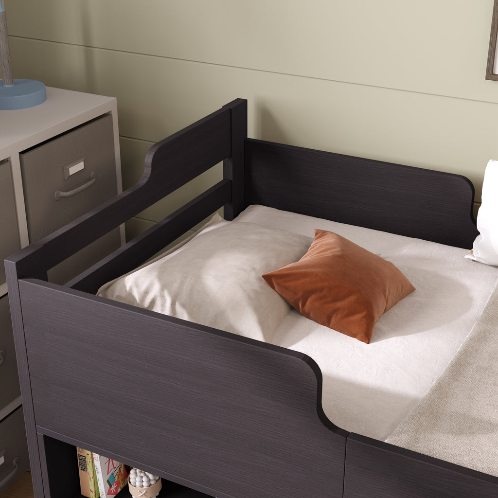 Cabin Bed Mid Sleeper Bed Frame Storage Kids Wooden bed with Drawers Shelf Storage Low Sleeper Bed  3ft Single Children's Wooden Bed - 3ft Single (90 x 190 cm) Frame Only
