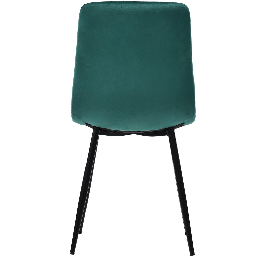 Dining Chair (4 pcs), Dark Green,4-Set Velet Upholstered Chair Design Chair with Backrest,Seat in Velvet Metal Frame