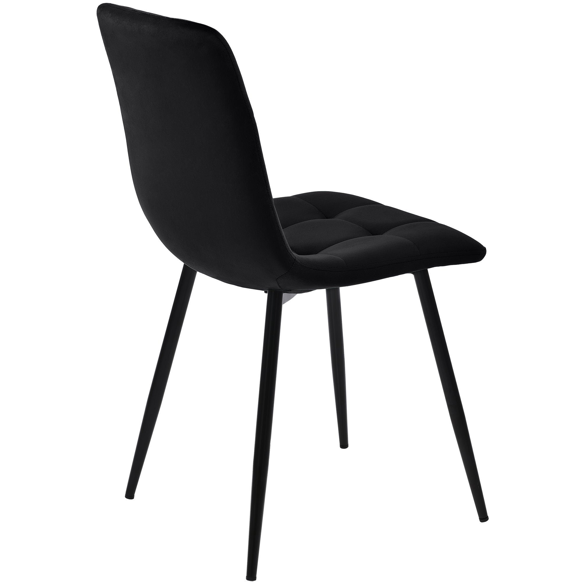 Dining Chair (4 pcs), Black,4-Set Upholstered Chair Design Chair with Backrest,Seat in Velvet Metal Frame