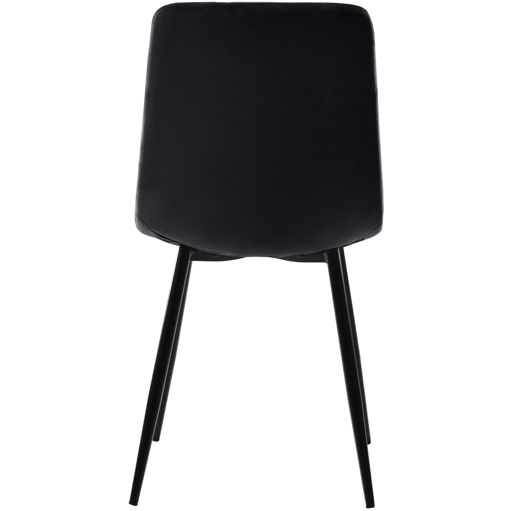 Dining Chair (4 pcs), Black,4-Set Upholstered Chair Design Chair with Backrest,Seat in Velvet Metal Frame
