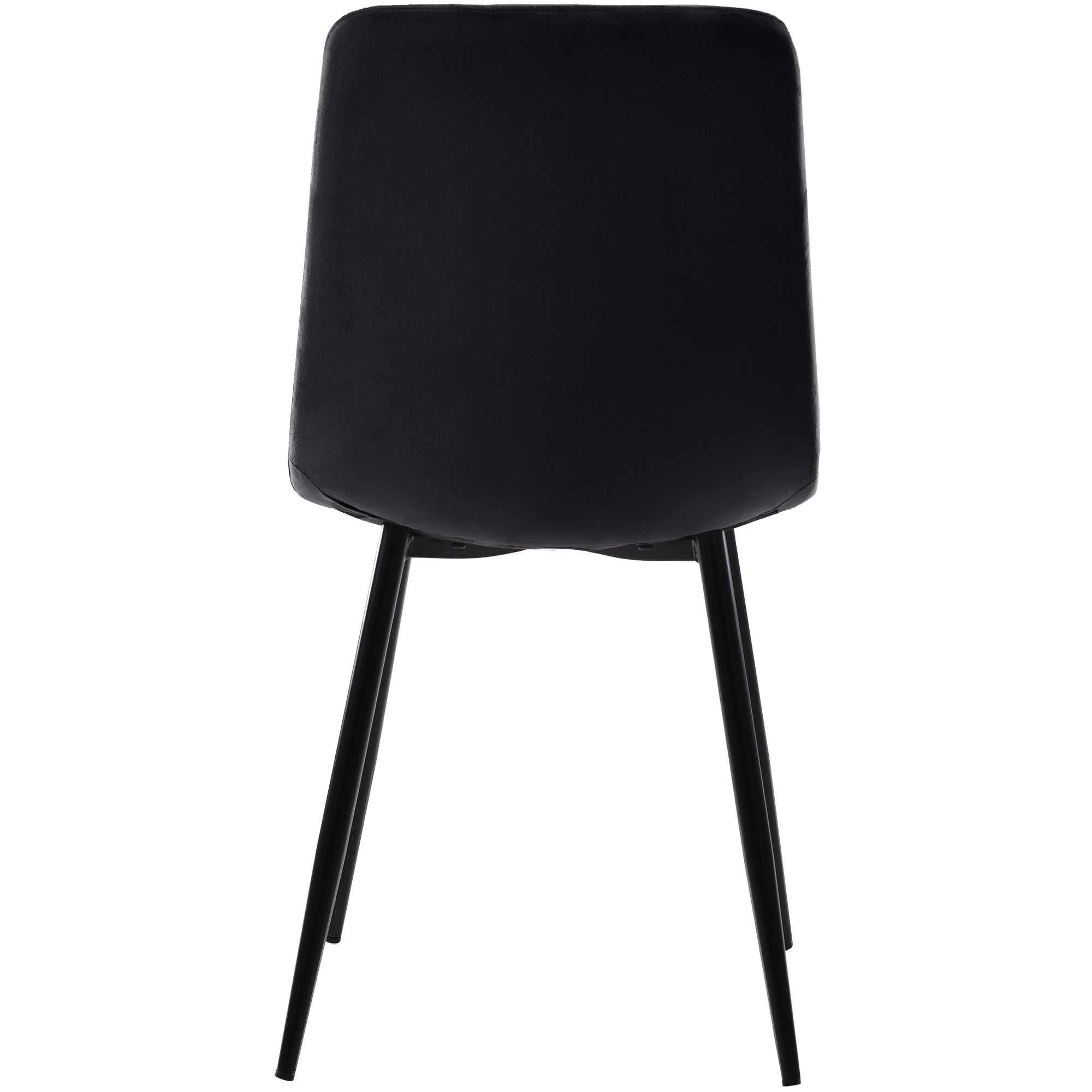 Dining Chair (4 pcs), Black,4-Set Upholstered Chair Design Chair with Backrest,Seat in Velvet Metal Frame